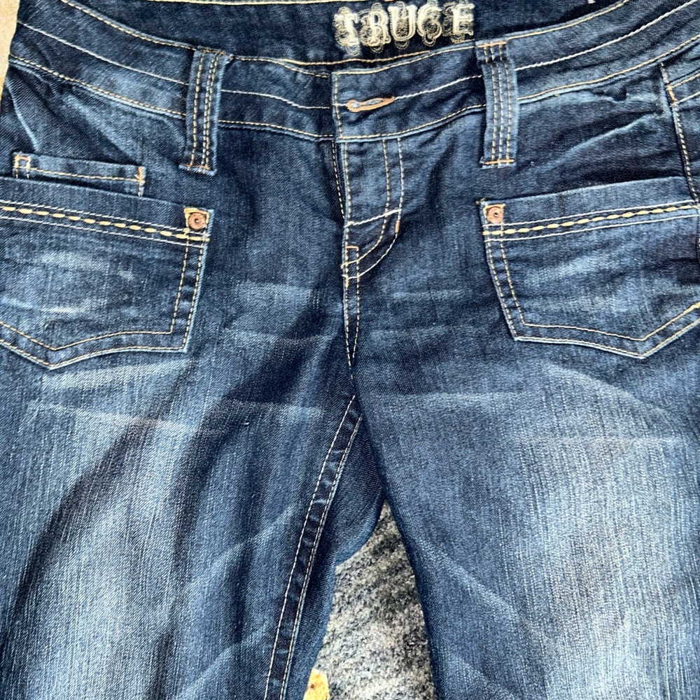 Women's Flare & Wide Leg Jeans - Dark Blue - Picture 3 of 8
